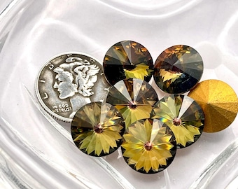 Tabac GF (12mm) RARE Vintage Swarovski 1122 Rivoli Stones