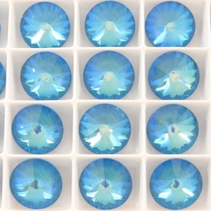 Ultra Teal AB UNF (12mm) Swarovski 1122 Rivoli Stones