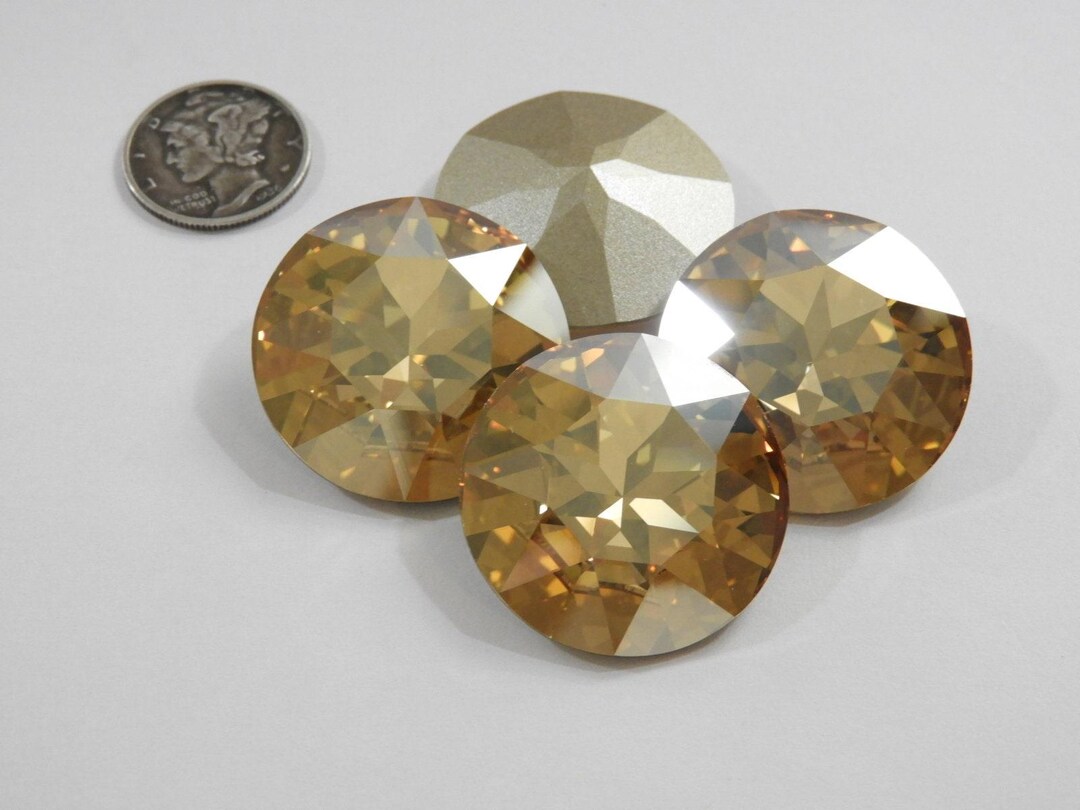Crystal Golden Shadow F (27mm) Swarovski 1201 Dentelle Rivoli Stones - Etsy