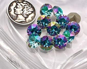 Pietre Swarovski 1088 XIRIUS Chatons, colore turchese chiaro Glimmer F (8 mm - 39ss)