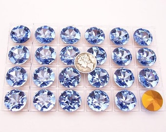 Light Sapphire GF (17mm) Vintage Swarovski 1201 Dentelle Rivoli Stones