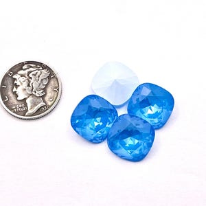 Electric Blue Ignite UNF (12mm) Swarovski 4470 Cushion Cut Stones