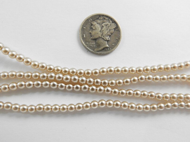 Light Coffee Glass Pearls 2mm, 3mm, 4mm or 6mm 1 Full Stand Czech Beads image 3