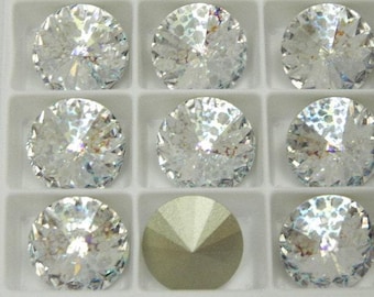 Crystal White Patina F (14 mm) Swarovski 1122 Rivoli Steine