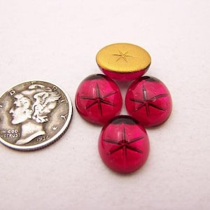 Ruby with Star GF (12x10mm) Vintage Swarovski 2191 RARE Flat Back Stones
