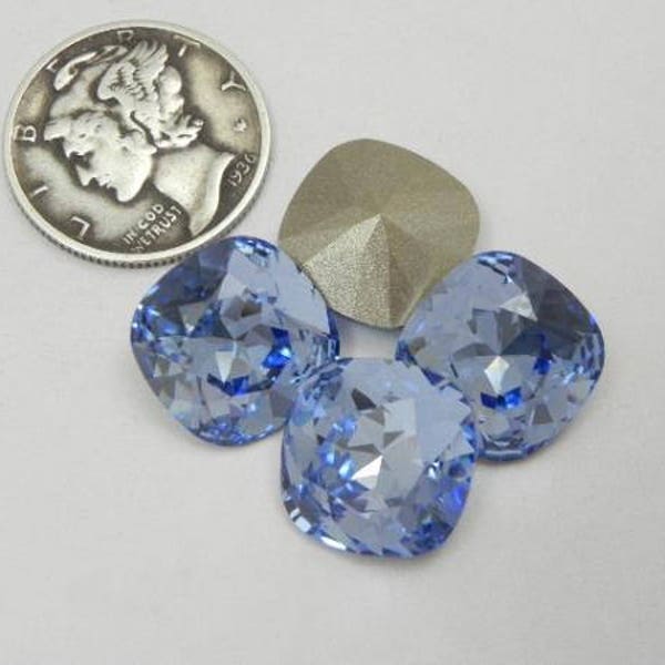 Light Sapphire F (12mm) Swarovski 4470 Cushion Cut Stones