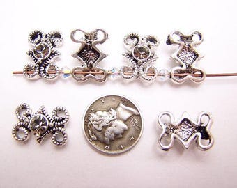 Shadow Crystal Antique Silver Base Metal 18x12m Connector Beads