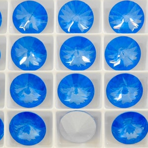 Electric Blue Ignite UNF (12mm or 14mm) Swarovski Art 1122 Rivoli Stones