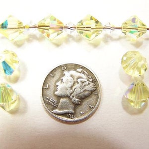 Jonquil AB (8mm) Vintage Swarovski 5301 Bicone Crystal Beads