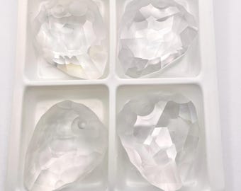 Clear Crystal Frosted (35mm) Swarovski Art 6190 Large Rock Pendants