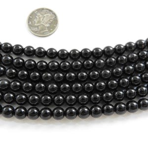 Black Glass Pearls (2mm, 3mm, 4mm or 6mm) 1 - Full Stand Czech Beads