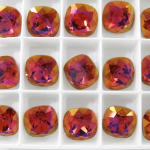 Piedras de talla cojín Swarovski 4470 Fuego místico F (12 mm)