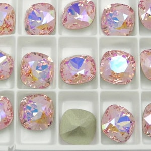 Piedras de talla cojín Swarovski 4470 Light Rose Illuminate F (12 mm)