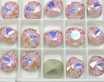 Light Rose Illumine F (12mm) Swarovski 4470 Cushion Cut Stones