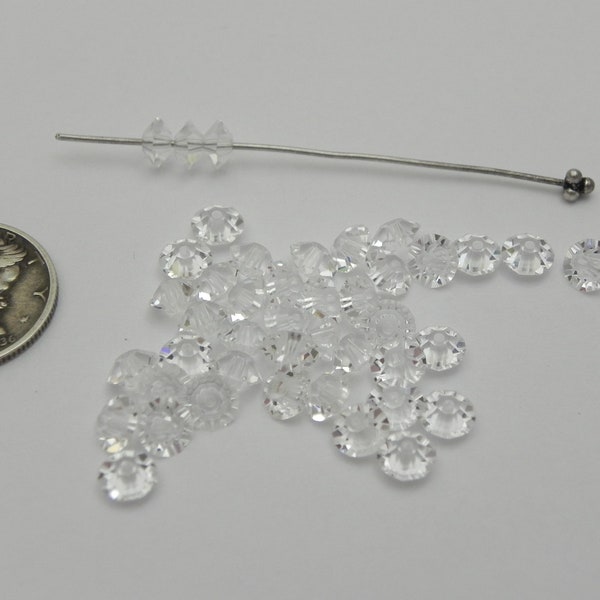 Crystal (5MM) Vintage Swarovski 5305 Squashed Bicone Spacer Beads