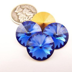 Zaffiro GF (14 mm) Vintage Swarovski 1122 Pietre Rivoli