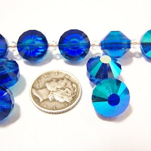 Capri Blue AB (12mm) RARE Vintage Swarovski Art 5101 Crystal Beads