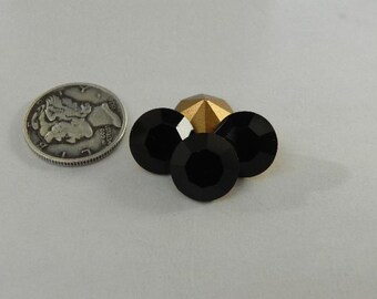 Jet GF (Gold Foiled) 47ss-10mm Vintage Swarovski 1100 Chaton Rhinestones