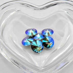 Green NV F (12mm or 14mm) Swarovski 1122 Rivoli Stones