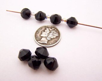 Jet (8mm) RARE Vintage Swarovski Art 349/5101 Crystal Beads