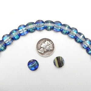 Bermuda Blue (10 mm) RZADKIE zabytkowe koraliki Swarovski Art 5107 Pagoda