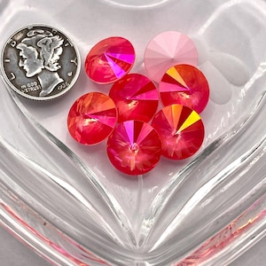 Electric Pink Ignite Brandy F (12mm) Swarovski 1122 Rivoli Stones