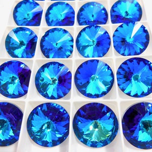 Bermudablauw CAL (47 ss, 12 mm, 14 mm of 18 mm) Preciosa 1122 Rivoli-stenen