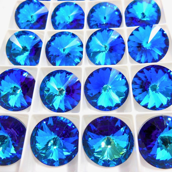 Bermuda Blue CAL (47ss, 12mm, 14mm, or 18mm) Preciosa 1122 Rivoli Stones