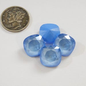 Crystal Summer Blue UNF (12mm) Swarovski 4470 Cushion Cut Stones