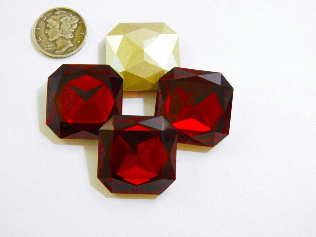 Ruby F (23mm) Swarovski Art 4675 Square Fancy Cut Stones - Etsy