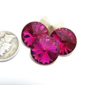 Fuchsia F (39ss, 12mm or 14mm) Swarovski 1122 Rivoli Stones