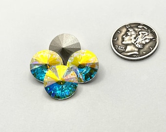 Kryształ AB F (12 mm i 14 mm) Vintage Swarovski 1122 Rivoli Stones
