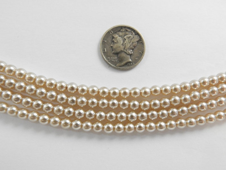 Light Coffee Glass Pearls 2mm, 3mm, 4mm or 6mm 1 Full Stand Czech Beads 4mm - 1 Strand