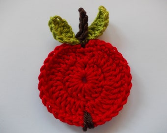 1 red apple - crocheted