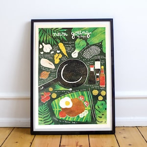 Nasi Goreng | Illustrated recipe art print | Illustrated food | Kitchen art