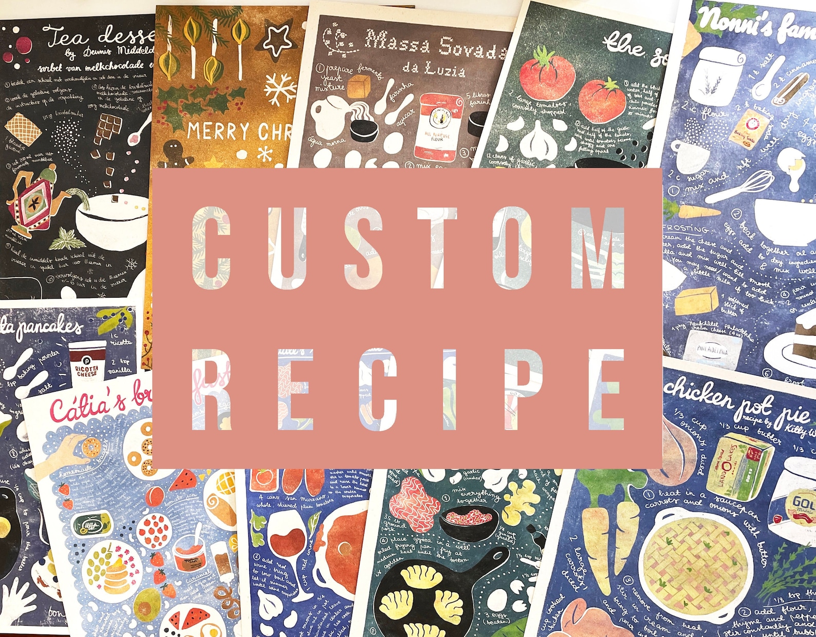 Custom Recipe Art Print | Personalized Kitchen Print | Customized ...