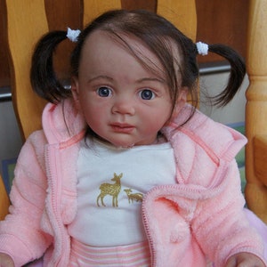 26-inch Reborn Toddler Girl Doll: Long Hair, Dark Blue Eyes