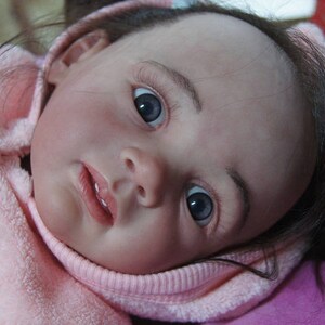 Lucy Toddler Reborn Doll 26-inch Child Girl Doll Long Hair Dark Blue Eyes Sculptor by Karola Wegerich image 2