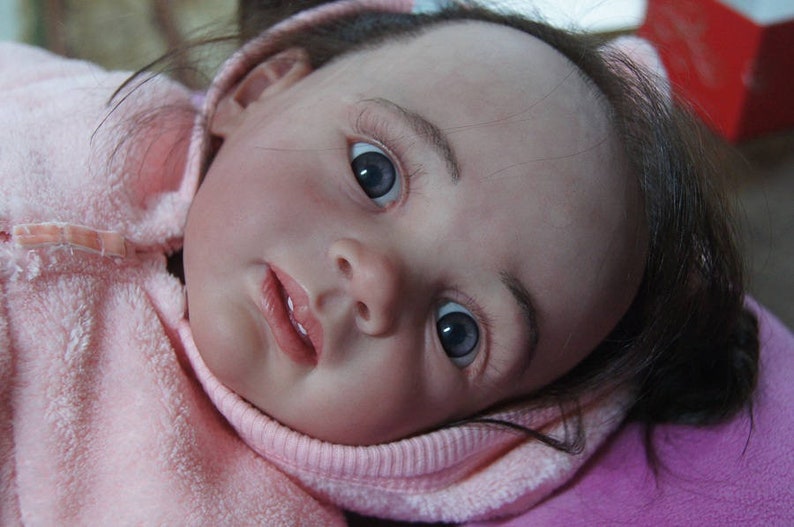 Lucy Toddler Reborn Doll 26-inch Child Girl Doll Long Hair Dark Blue Eyes Sculptor by Karola Wegerich image 2