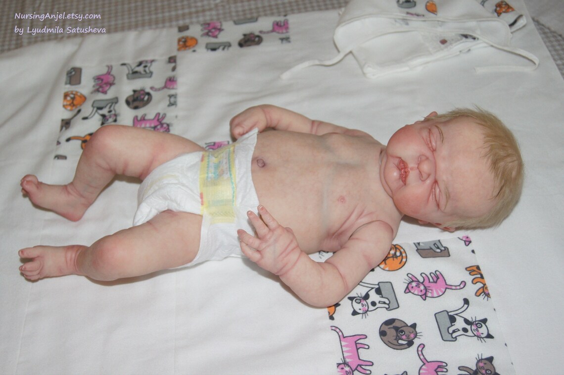 Newborn Reborn Baby Doll, Open Mouth Real Pacifier Anatomically Correct