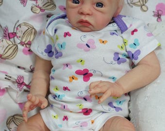 Reborn Baby Girl Doll: 19 Inch, Open Mouth, Blonde Hair, Blue Eyes