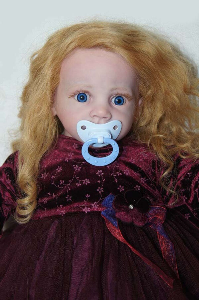 Reborn Baby Doll Frida by Karola Wegerich Toddler Reborn 26 inch Blond Long Curly Hair Blue Eyes Doll