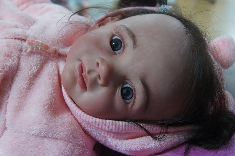 Lucy Toddler Reborn Doll 26-inch Child Girl Doll Long Hair Dark Blue Eyes Sculptor by Karola Wegerich image 6