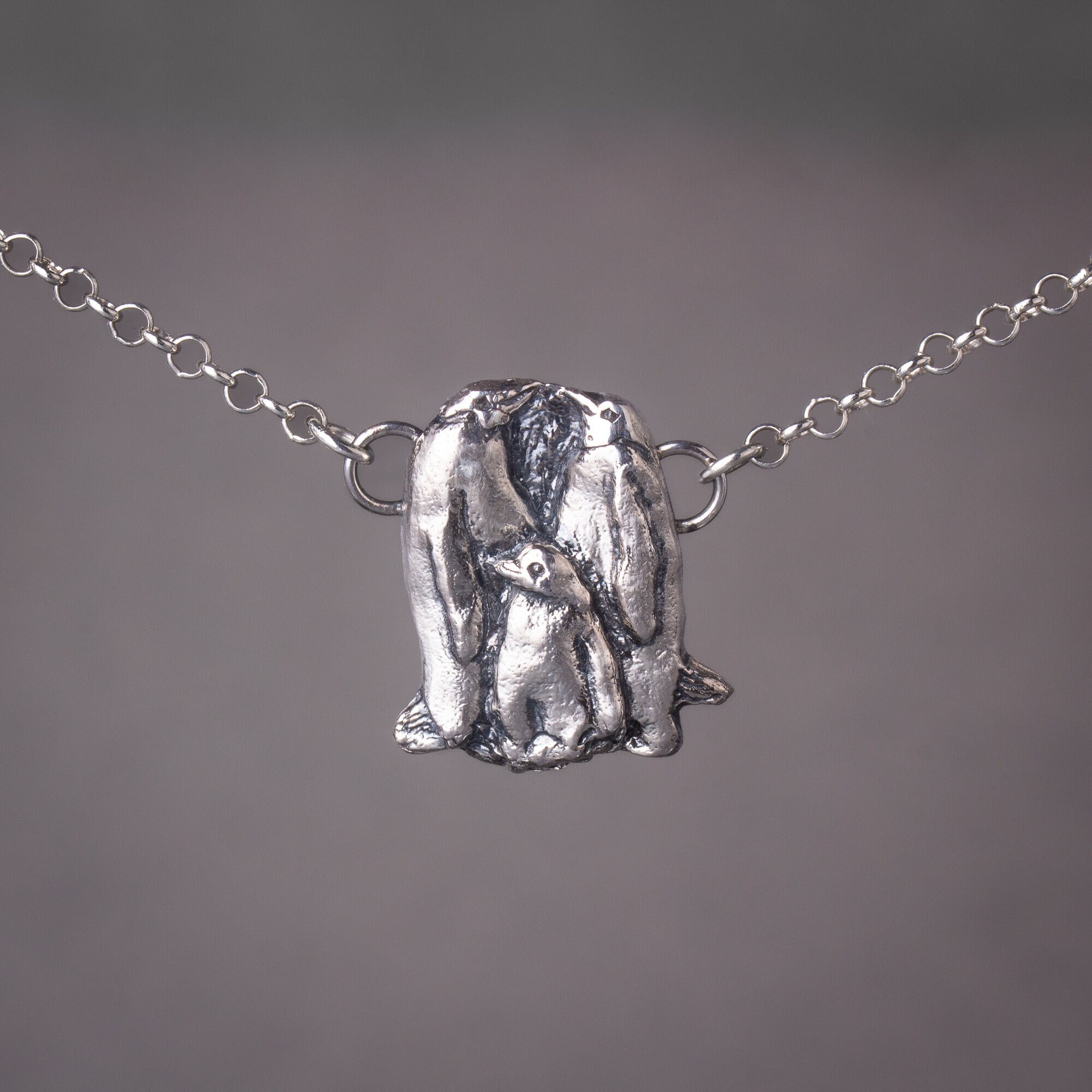 Penguin Family Pendant Sterling Silver Penguin Necklace Family Bond Pendant Nature Inspired Handcrafted Penguin Necklace Unique Penguin Gift Etsy