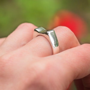 Geometric Cat Ring, Sterling Silver Cat Ring, Solid Sterling Silver Ring, Unisex Sterling Silver Ring, Cat Lover Gift
