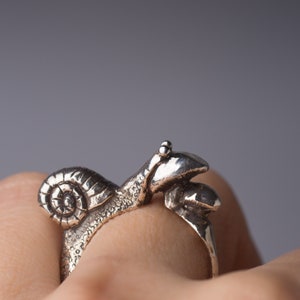 Snail Ring, Mushroom Ring, Nature Design, Sculpted Silver Ring, Woodland Jewelry, Animal Ring, Witch Ring, Forest Ring, Enchanted Jewelry image 7