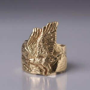 Eagle Mountain Ring Sterling Silver, Wilderness Ring, Mountain Ring Men, Animal Nature Ring, Hawk Flight Ring, Bird Watchers Gifts Men