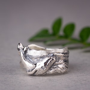 Whale Ring Sterling silver, Sea Animal Ring, Ocean ring, Humpback Whale Band, Statement Ocean Jewelry Gift, Nautical ring