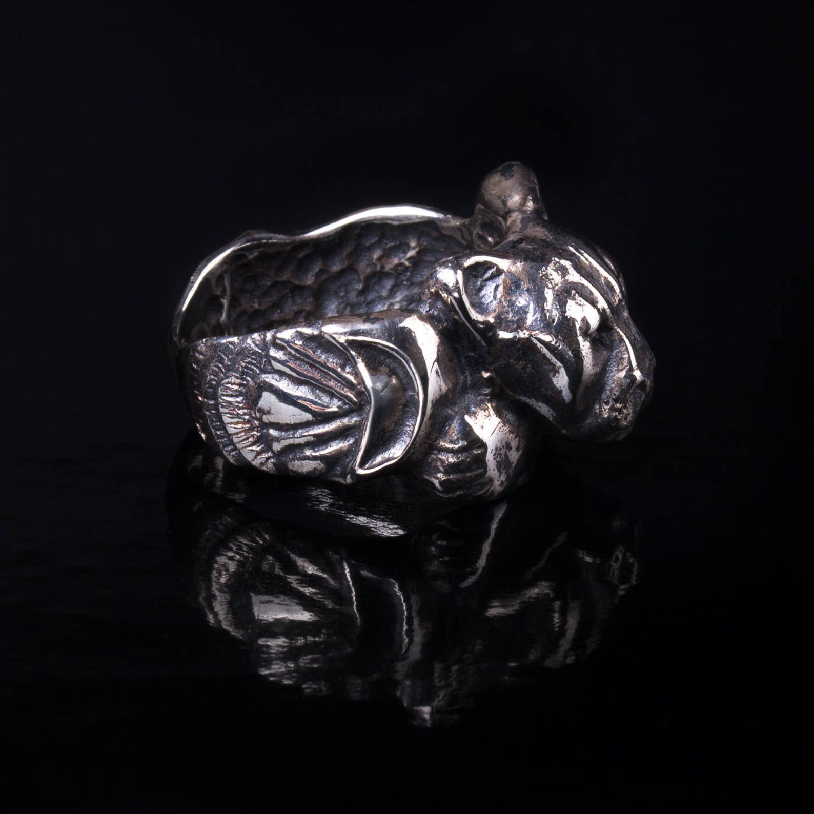 Mountain Lion Ring Sterling Silver Animal Ring Wild Cat Jewelry Totem ...
