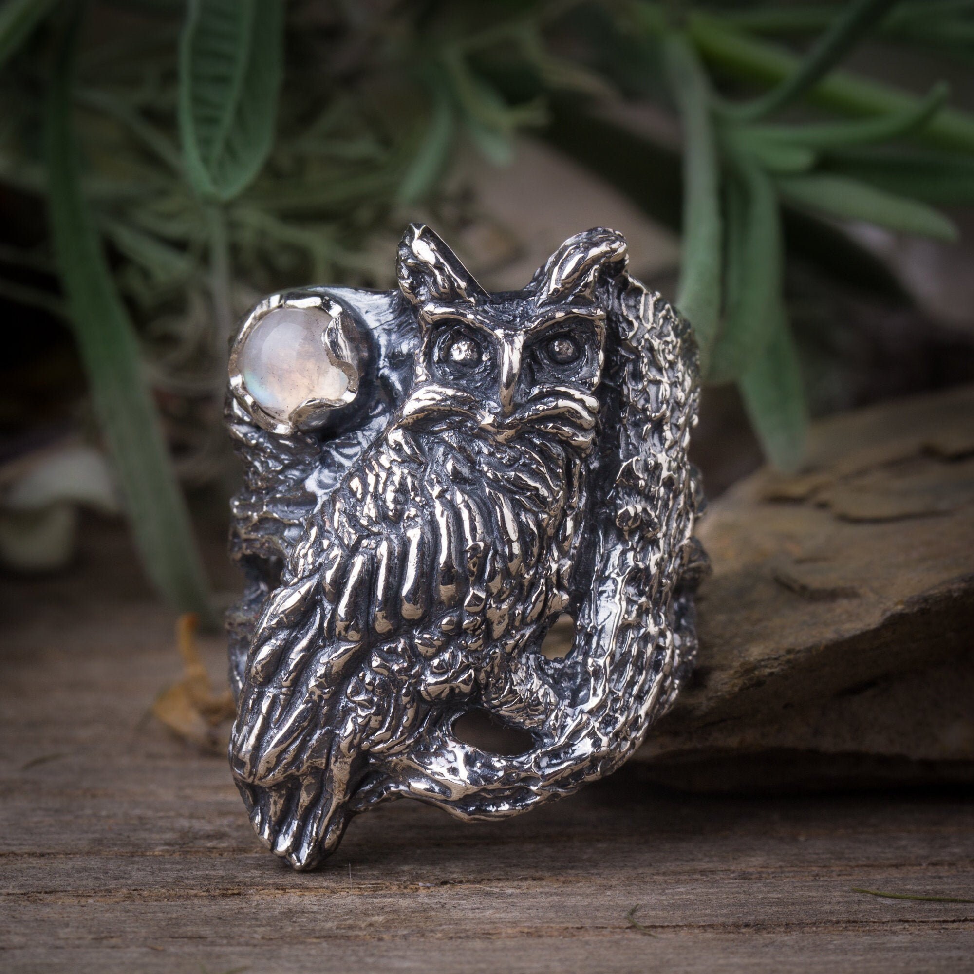 Eule Ring Sterling Silber Vogel Ring Mondstein Hexen Ring - Etsy.de